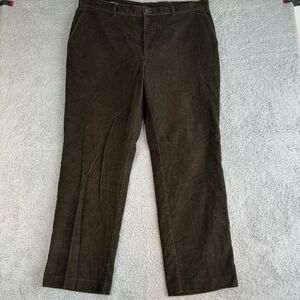 S Orvis Pants Mens 42x32 Green‎ Corduroy Straight Leg Trousers Cotton Casual
